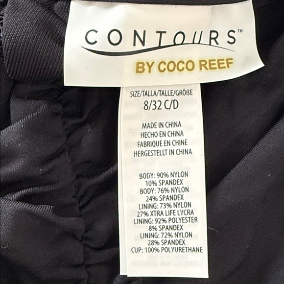 Contours by Coco Reef Shapemaker Black One Piece Swimsuit Size 8/32C/D NWT - Picture 14 of 16
